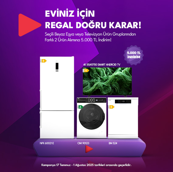 Seçili Beyaz Eşya veya LCD TV ürün gruplarından 2’li ürün alımınıza 5.000 TL indirim!